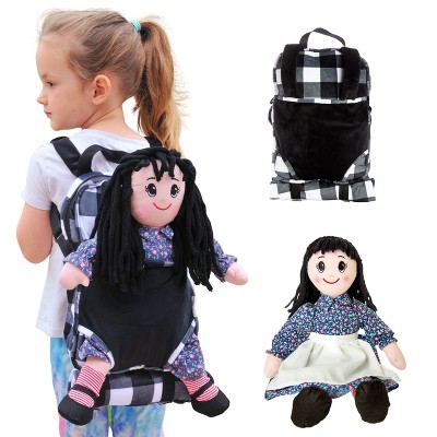 The Queen's Treasures 18" Doll 5 Piece Rag Doll Girl and American Backpack