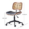 Nordlys Cane and Black Faux Leather Adjustable Office Chair Modern Design Style Upholstery Bedroom - 4 of 4