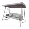 Okak 3-Seater Outdoor Swing with Adjustable Canopy,Metal Swing Bed with Cushions,Patio Swing Chair for Patio,Backyard,Garden - 4 of 4