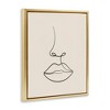 Stupell Industries Minimal Female Face Line Doodle Floating Frame Canvas Art, Gold, 17" x 21" - 2 of 4