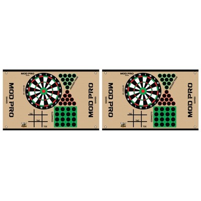 Morrell Yellow Jacket MOD Pro Games Wrap with Tic Tac Toe, Archery Pong, Connect 3, and Dart Board Bullseye for Archery Target, 2 Pack, Tan