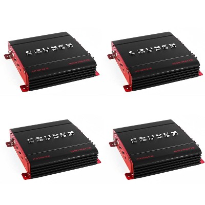 Crunch PX-1000.2 2 Channel 1000 Watt Amp A/B Class Stereo Car Audio Amplifier (4 Pack)