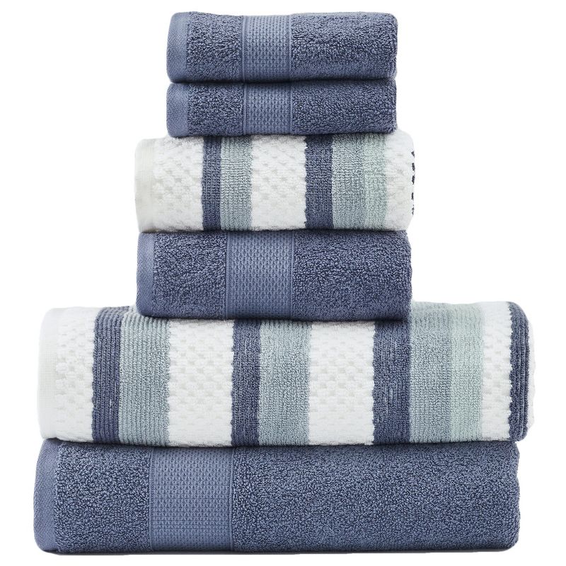 Modern Threads Pax 6 Piece Jacquard 100% Cotton Bath Towel Set., 1 of 5