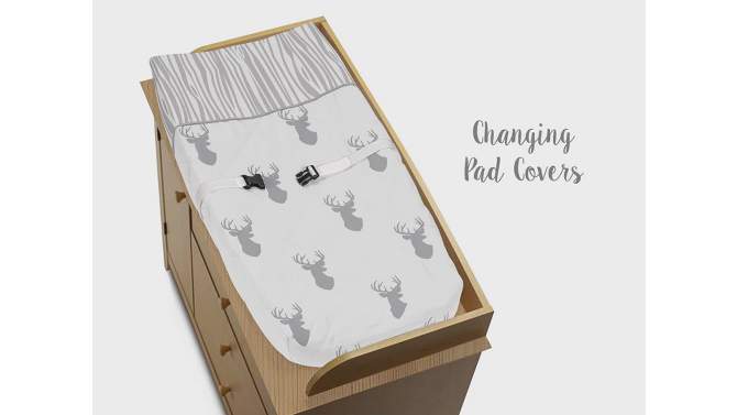 Sweet Jojo Designs Boy Baby Fitted Crib Sheet Stag Grey and White, 2 of 8, play video