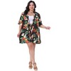 Agnes Orinda Women's Plus Size 2 Piece Tropical Print Cardigan Summer Floral Tops and Shorts Sets - 3 of 4