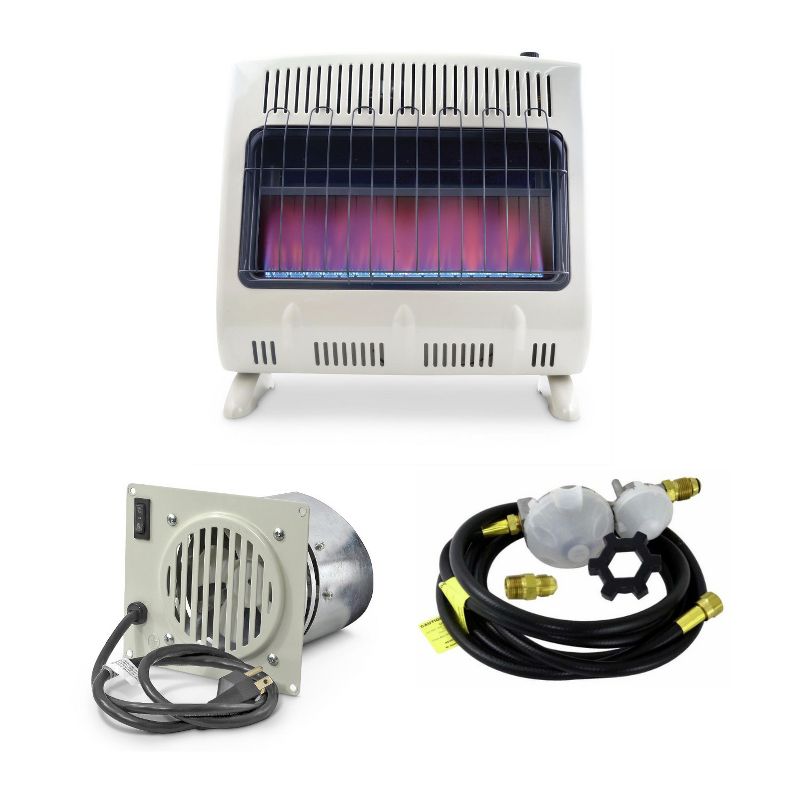 Mr. Heater 30,000 BTU Unvented Propane Heater with Built In Blower and 12ft Hose, 1 of 4