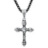 Steeltime 24" Men's two tone black ip and stainless steel accented cross pendant - 2 of 4