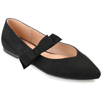 Journee Collection Womens Aizlynn Ballet Pointed Toe Slip On Flats Black 5.5