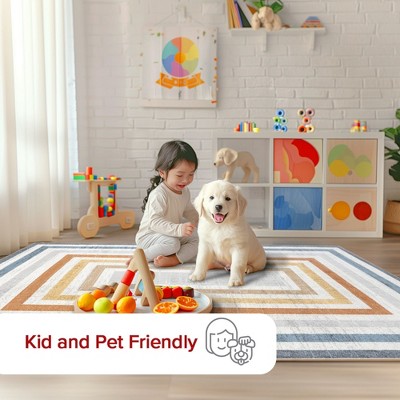 Aliénor Multicolor Striped Machine Washable Area Rug