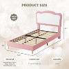 Full Size Bed Frame for Kids, Bed Frames with Two-Tone Scalloped headboard, Velvet Twin Bed , No Box Spring Needed, Wooden Slats, Noise Free - 2 of 4
