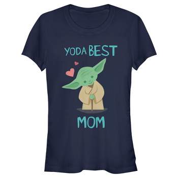 Juniors Womens Star Wars Mother's Day Best Mom Yoda T-Shirt