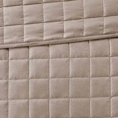 Taupe Full Microfiber 8-Piece Bedding Set with Decorative Pillows