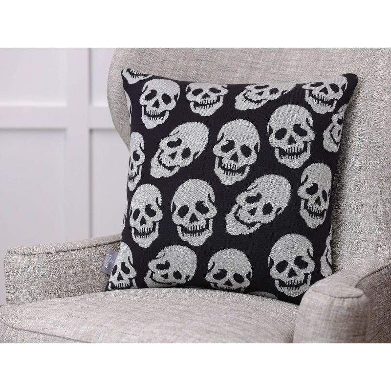 18.5&#34;x18.5&#34; Glitzy Skulls Square Throw Pillow - Pillow Perfect, 6 of 7
