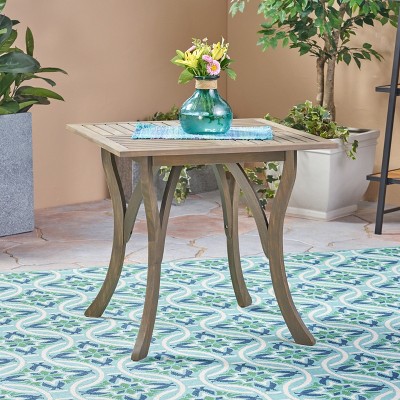 Christopher Knight Home Jacobson Outdoor Acacia Wood Square Dining Table with Slatted Design