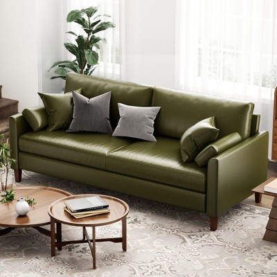 Lirago 78" Faux Leather Sofa Comfy Couch with Padded Cushions Sturdy Frame Easy to Assemble and Clean for Living Room Apartment RV