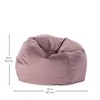 Factory Direct Partners Kids' Round Velvety Bean Bag Mauve Purple - 3 of 4