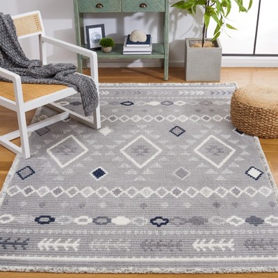 Marrakesh Gray and Light Gray 8' x 10' Wool Area Rug