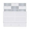 YOOCOZZ Queen Size Murphy Bed with Bookcase, Large Bottom Drawer and Bedside Shelves - White - 4 of 4