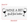 Unique Bargains Home Office Decor Wine a Bit Wall Sticker Removable PVC Art Decals Black - 2 of 4