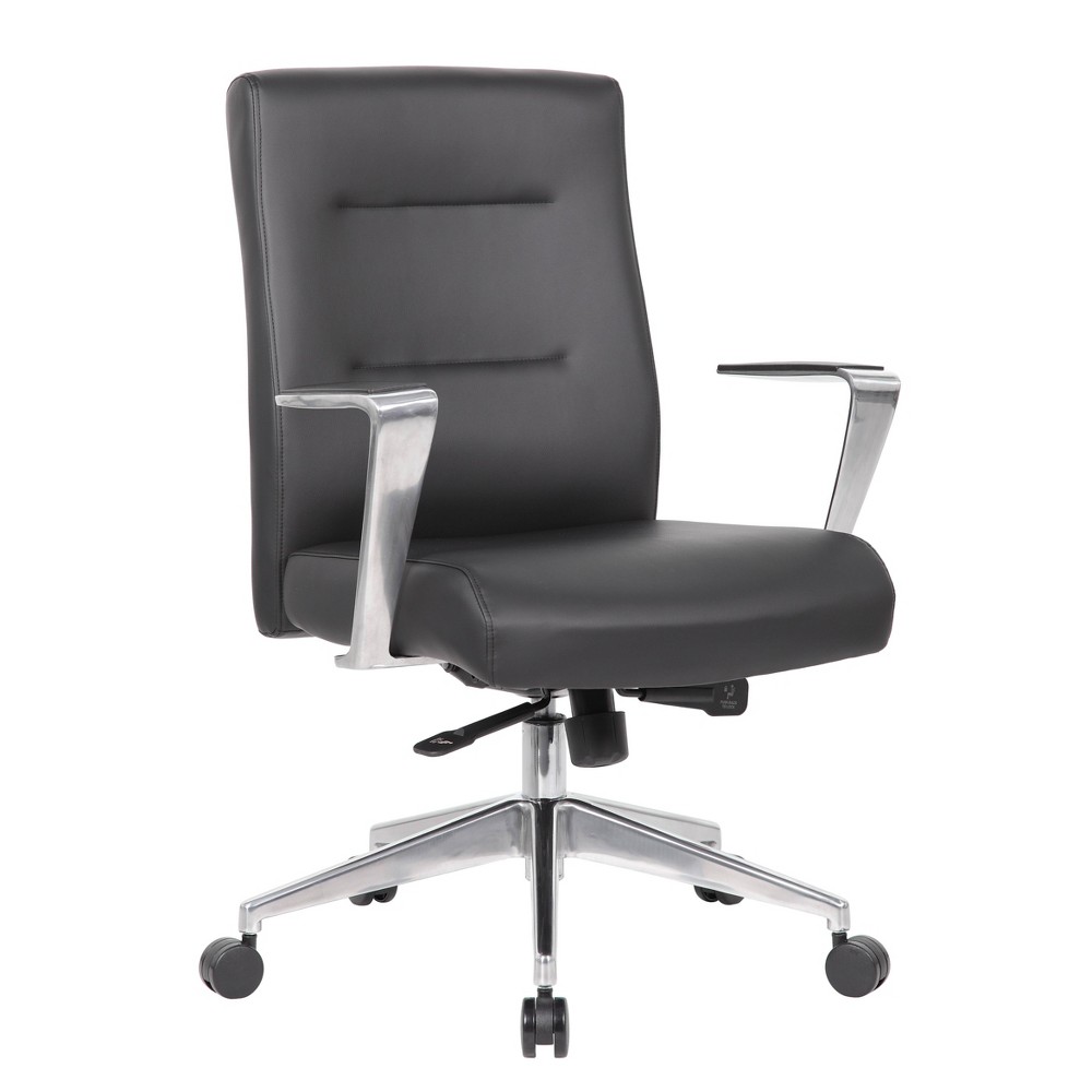 Photos - Computer Chair Boss Office Products Conference Chair Black: Ergonomic, Swivel, Lumbar Support, Adjustable Height