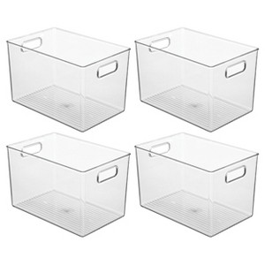 Plastic Storage Bin with Handles - Set of 4 - Clear - Made in USA - 1 of 4