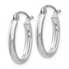 Black Bow Jewelry 2.75mm x 17mm Polished 14k White Gold Domed Oval Tube Hoop Earrings - 2 of 4