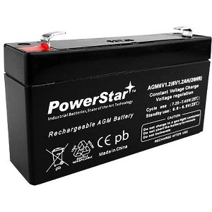 PowerStar -BACKUP LEAD ACID BATTERY LEOCH DJW6-1.2 T1 F1 6V1.3AH 6V1.4AH 6V1.2AH - 1 of 1