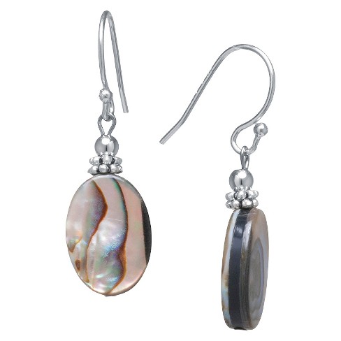 Details about   ABALONE SEA SHELL EARRINGS IN RARE SOILD COLORS 1 1/2 INCH DANGLE 