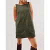Women's plaid corduroy sleeveless dress with pockets and open-back design - 2 of 4