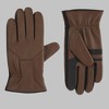 Isotoner Men's Stretch Leather Gloves - Dark Brown - image 2 of 3