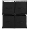 vidaXL Storage Cabinet with 4 Fabric Baskets Black 24.8 in.x11.8 in.x28 in. Steel - image 3 of 4