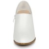 Allegra K Women's Pointy Toe Patchwork Chunky Heels Oxford Ankle Booties - 2 of 4