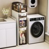 Slim Bathroom Floor Cabinet 4-layer, Narrow Storage Cabinet Plastic with Wheels and Shelves,Freestanding Compact Cupboard,For Bathroom/Kitchen - 4 of 4