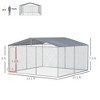Resenkos Dog Kennel,Dog Kennel Outdoor Dog Run w/ Canopy, 13' x 13' x 7.5' Silver - 4 of 4