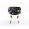 GustoWave 28'' Velvet Accent Chair with Gold Legs, Leisure Velvet Single Sofa Chair, Lazy Person Household Dresser Stool, Black - 4 of 4