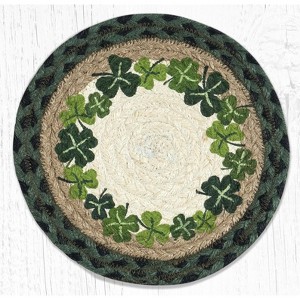 Earth Rugs Round Cotton Trivet – 10"x10" Bless This Home Printed Braided Decor Mat in Rustic Country Theme - 1 of 3