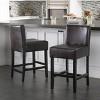 Set of 2 25.5" Lopez Leather Counter Height Barstools - Christopher Knight Home - image 2 of 4