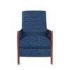 Mid-Century Modern Style Fabric Channel Stitch Pushback Recliner with Birch Wood Frame - 2 of 4