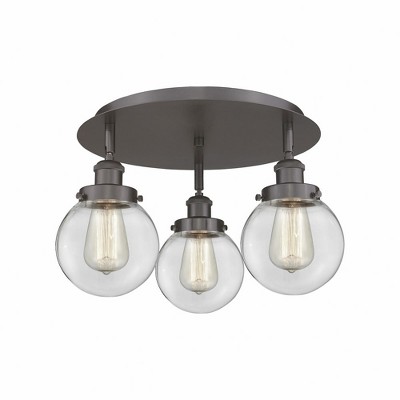 Beacon - 3 Light Flush Mount In Art Deco Style-9.63 Inches Tall and 17.75 Inches Wide