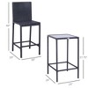 3pcs Rattan Bar Set with Glass Top Table, 2 Bar Stools for Outdoor, Patio, Garden, Poolside - 3 of 4