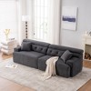 4-Seater Wood Grain Chenille Full Sponge Compression Sofa with 2 Pillows and Deep Seat Comfort - 2 of 4