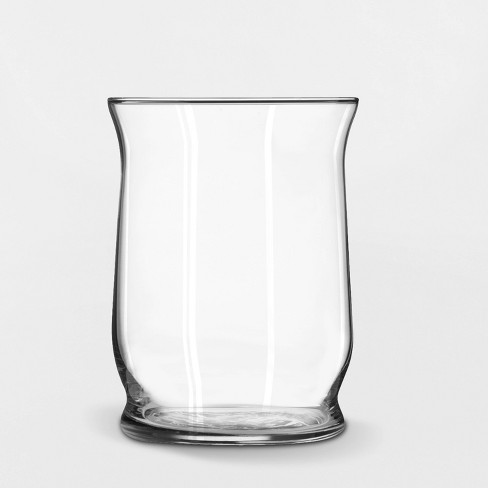 6" x 4.6" Decorative Hurricane Glass Vase Clear - Threshold™ - image 1 of 4