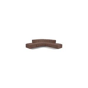 Meridian Furniture,Arc Brown Vegan Leather Modular Sofa - 1 of 4