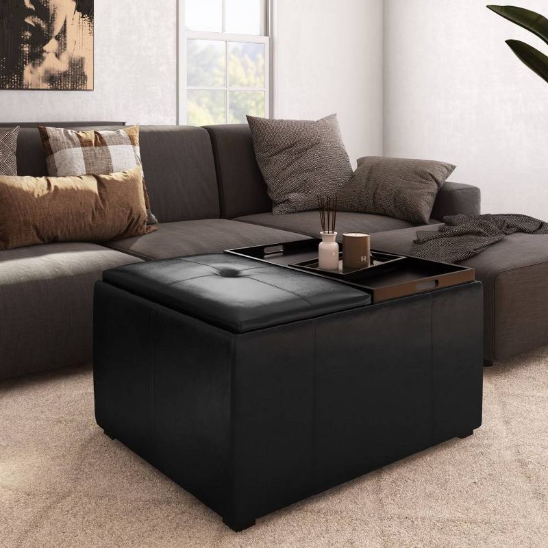 Franklin Square Coffee Table Storage Ottoman and benches - WyndenHall, 4 of 13