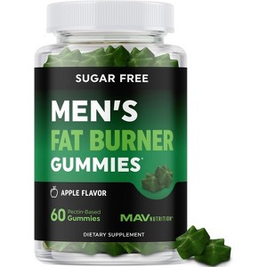 Pectin-Based Fat Burner Gummies for Men, Green Tea, Green Coffee Bean, Garcinia Cambogia & Ketones for Weight loss, Apple Flavor, MAV Nutrition, 60ct - 1 of 4