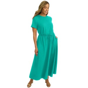 Jessica London Women's Plus Size Drawstring Maxi Dress - 1 of 4