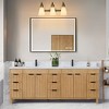 PAKOKULA 3-Light Black and Gold Bathroom Vanity Light With Cone Milk Glass Shade - 3 of 4