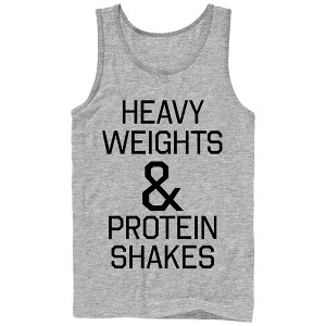 Men's CHIN UP Heavy Weights and Protein Shakes Tank Top - 1 of 4