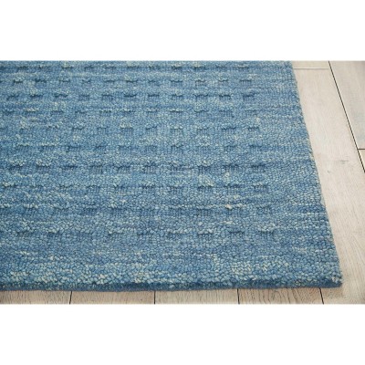 Artisan Denim Blue Handwoven Wool 4'x6' Rectangular Rug