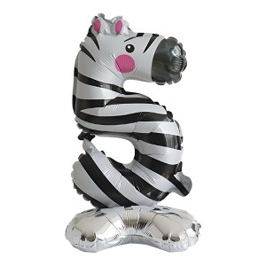 Unique Bargains Standing Animal Print Number Balloon Foil Decoration for Party Colorful - 1 of 4